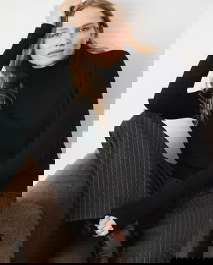 Medicine pulover culoarea negru, light, cu guler