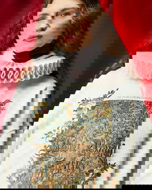 Medicine bluza culoarea bej, cu glugă, cu imprimeu