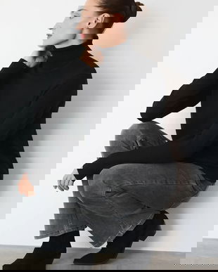 Medicine pulover din lână merino culoarea negru, cu guler