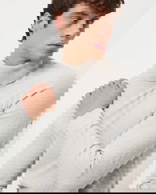 Medicine pulover de bumbac culoarea gri, cu guler