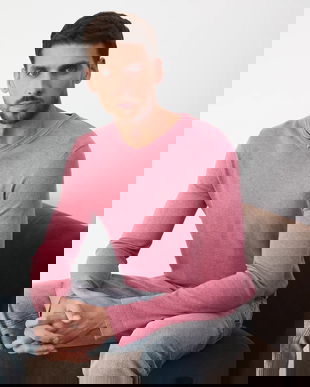 Medicine pulover de bumbac culoarea roz, light