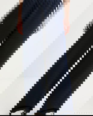 Pangaia pantaloni de trening din bumbac culoarea bleumarin, uni, 10002676