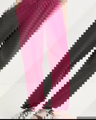 Pangaia pantaloni de trening din bumbac culoarea bordo, uni, 10000295