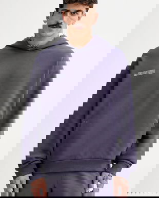 Pangaia hanorac de bumbac culoarea violet, cu glugă, uni, 10000180