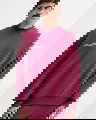 Pangaia hanorac de bumbac culoarea bordo, cu imprimeu, 10000183