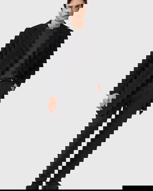 AllSaints pantaloni de bumbac BECKLEY culoarea negru, cu fason chinos, M022TD