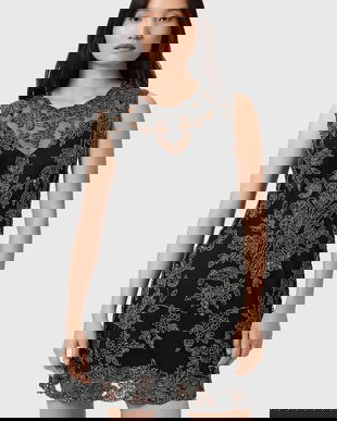 AllSaints rochie INAYA culoarea negru, mini, drept, W043DD