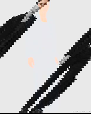 AllSaints pantaloni de bumbac SAGA culoarea negru, drept, M018QD