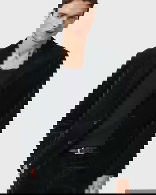 AllSaints sacou din bumbac SAGA culoarea negru, M017QD