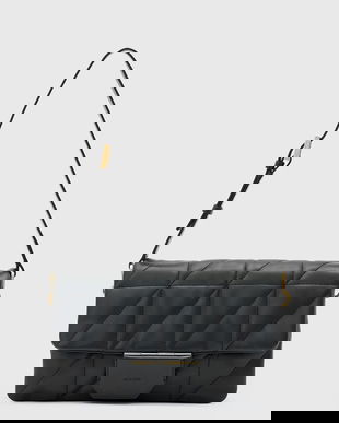 AllSaints poșetă de piele ONDINE culoarea negru, W212XD