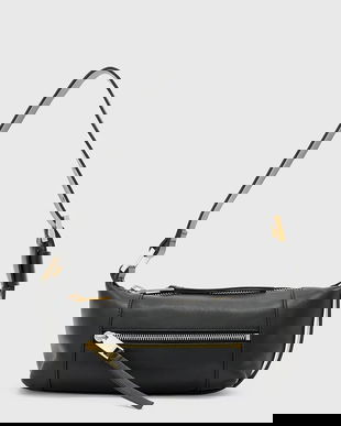 AllSaints poșetă de piele VEGA culoarea negru, W196XD