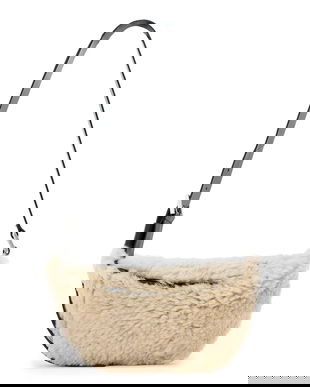 AllSaints geantă de lână LUNA culoarea bej, W220XD