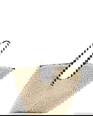 AllSaints geantă de lână ARA culoarea bej, W216XD