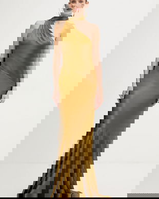 Retrofete rochie Kelsa culoarea verde, maxi, mulată, R-FW25-11950-17