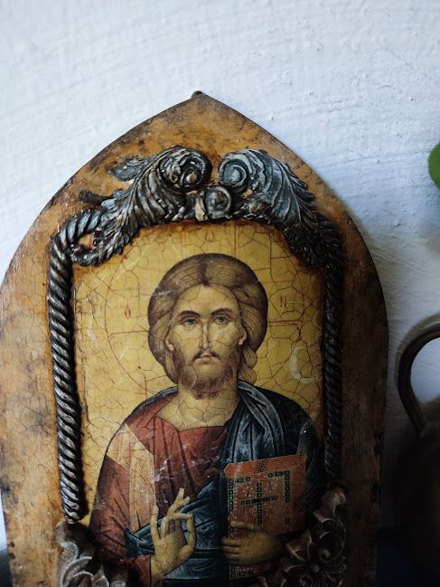 Icoană/Tablou cu Tematică Religioasă,Realizată Manual