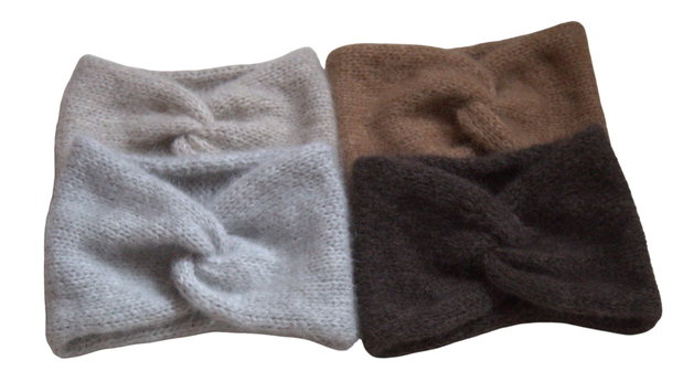 Bentiță tricotată manual din mohair Visone Filatura Lineapiù Italia