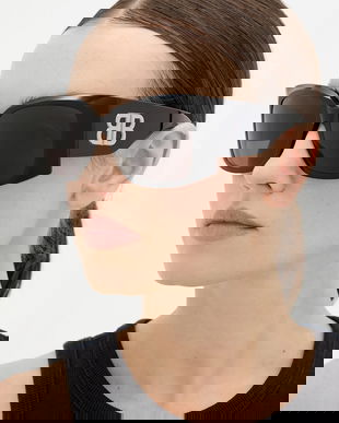 Balenciaga ochelari de soare culoarea negru, BB0443S