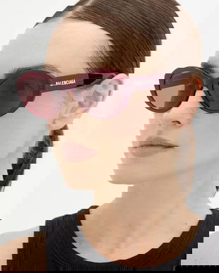 Balenciaga ochelari de soare culoarea bordo, BB0446S