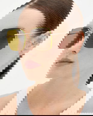 Gucci ochelari de soare culoarea auriu, GG1955SA