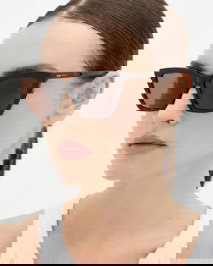 Alexander McQueen ochelari de soare culoarea maro, AM0536S