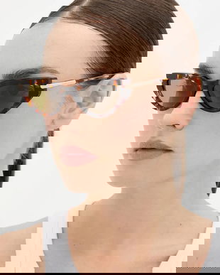 Alexander McQueen ochelari de soare culoarea maro, AM0520S