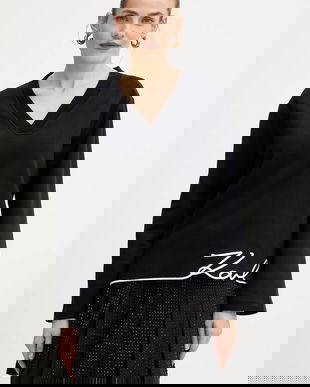 Karl Lagerfeld hanorac de bumbac culoarea negru, cu imprimeu, A4W20040