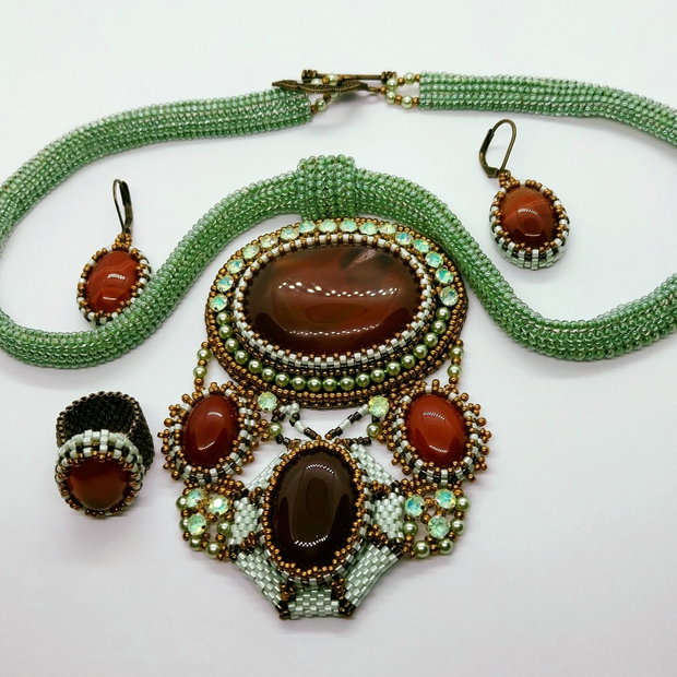 Set Ivonne cu pietre carneol