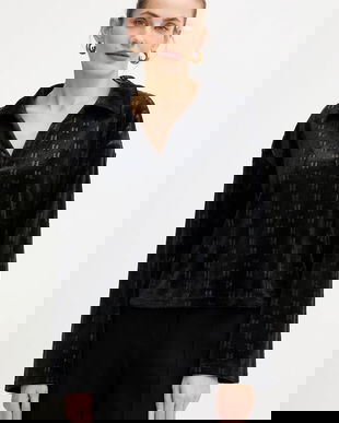 Karl Lagerfeld bluză culoarea negru, A4W44007