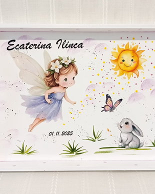 Tavita/set de mot fetita cu zânuță și iepuraș