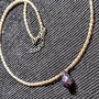 Colier argint perle naturale de cultura baroc mini safir opac picatura minimalist boho chic trendy - Transport gratuit