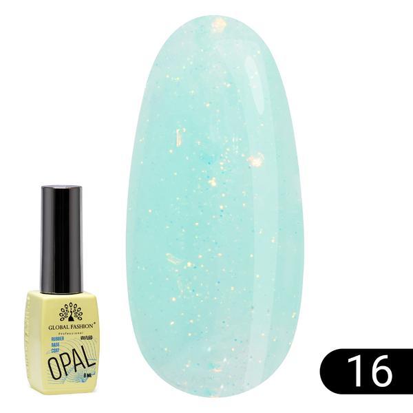 Bază pentru unghii Opal Rubber Base, Global Fashion 8 ml, 16