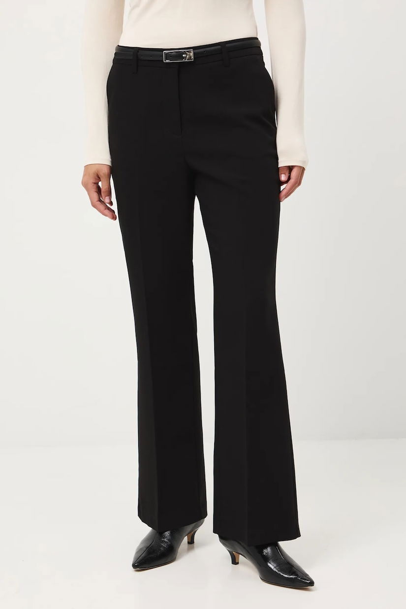 Medicine pantaloni culoarea negru, evazati, medium waist