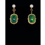 Cercei "Royal Green" din argint, perle de cultura, inox auriu si aventurin verde