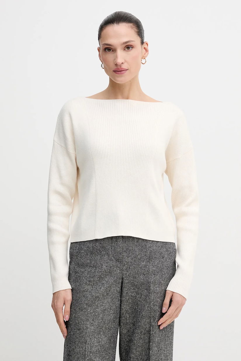 Sisley pulover din amestec de lână culoarea bej, 1KHTL106J