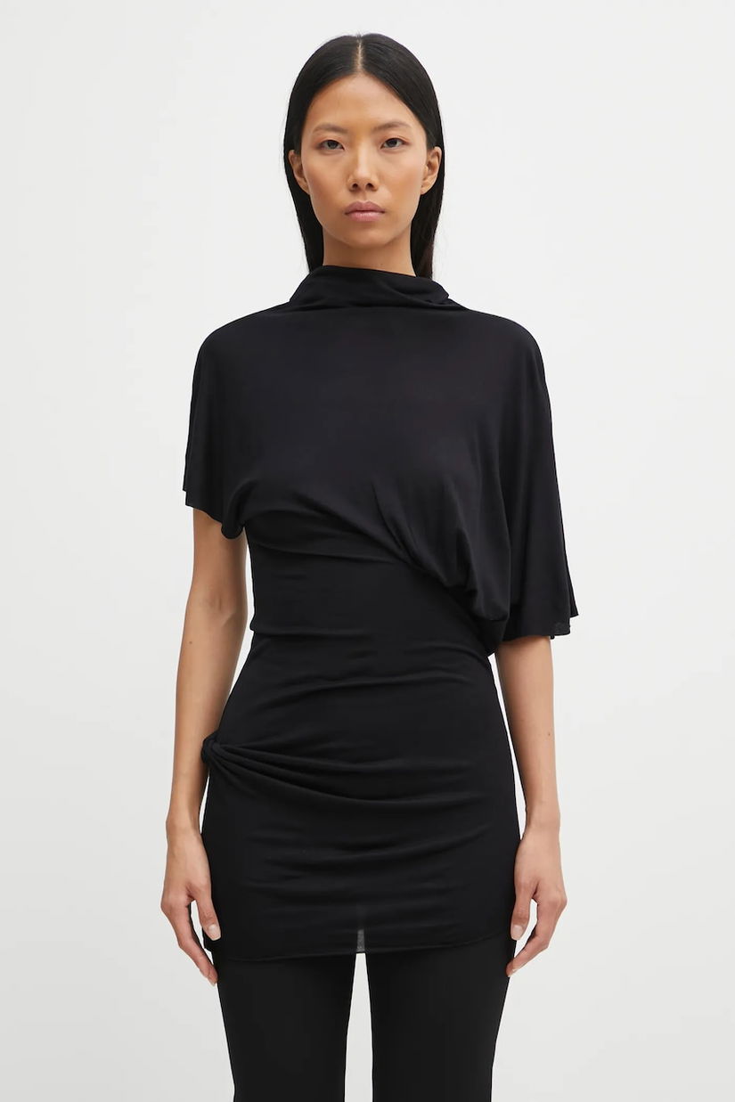 Rick Owens Lilies bluză Lilith culoarea negru, uni, LI02E3205.RV