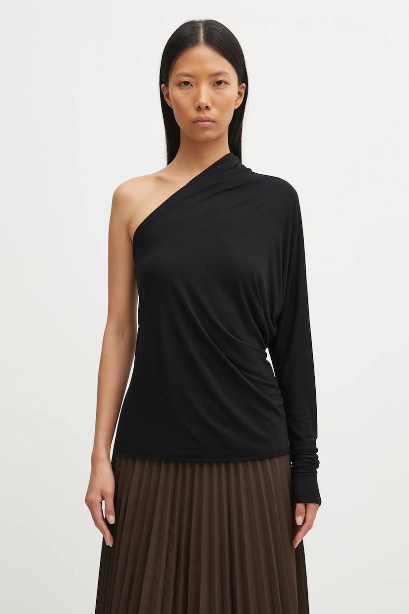 Rick Owens Lilies bluză Diana culoarea negru, uni, LI02E3220.RV