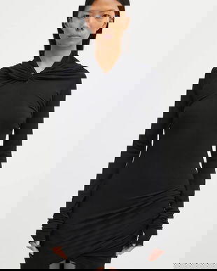 Rick Owens Lilies rochie cu cașmir Kairo culoarea negru, mini, mulată, LI02E3568.JBWS