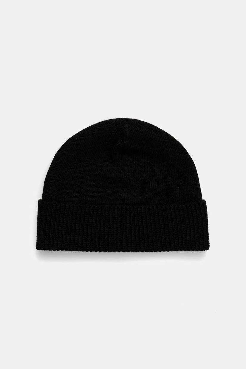 Sisley căciulă din amestec de lână culoarea negru, din tesatura uni, 122HM0502