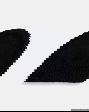 Sisley căciulă din amestec de lână culoarea negru, din tesatura uni, 122HM0502