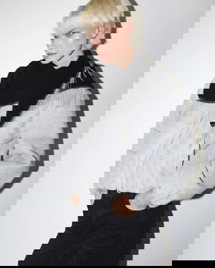 Medicine esarfa din amestec de lana culoarea negru, neted