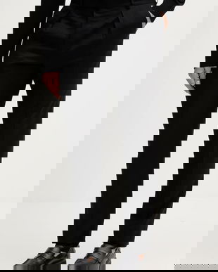 Paul Smith pantaloni de lana barbati, culoarea negru, cu fason cargo, M1R-719X-N00109