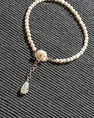Bratara argint sidef floare piatra lunii brioleta minimalista boho chic trendy - Transport gratuit