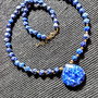 Colier vermeil lapis lazuli argint placat cu aur brioleta clasic trendy - Transport gratuit