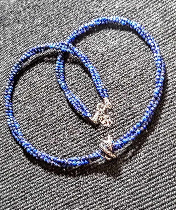 Colier argint X3 lapis lazuli charm argint dragon minimalist boho chic trendy - Transport gratuit