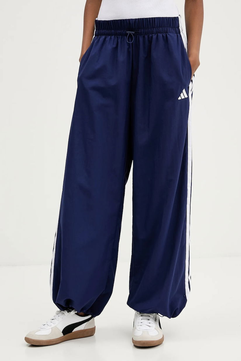 adidas pantaloni de trening Essentials culoarea bleumarin, cu imprimeu, JV5328