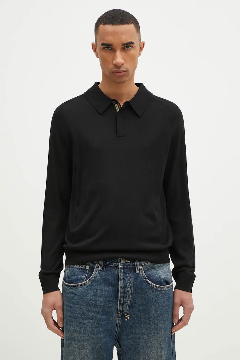 Paul Smith pulover de lână bărbați, culoarea negru, light, M1R-241Z-P02093