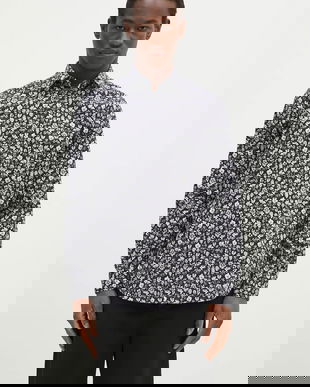 Paul Smith cămașă din bumbac bărbați, culoarea negru, cu guler clasic, slim, M1R-800P-P02609