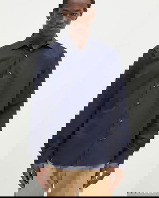 Paul Smith cămașă din bumbac bărbați, culoarea bleumarin, cu guler clasic, slim, M1R-790Y-M00050