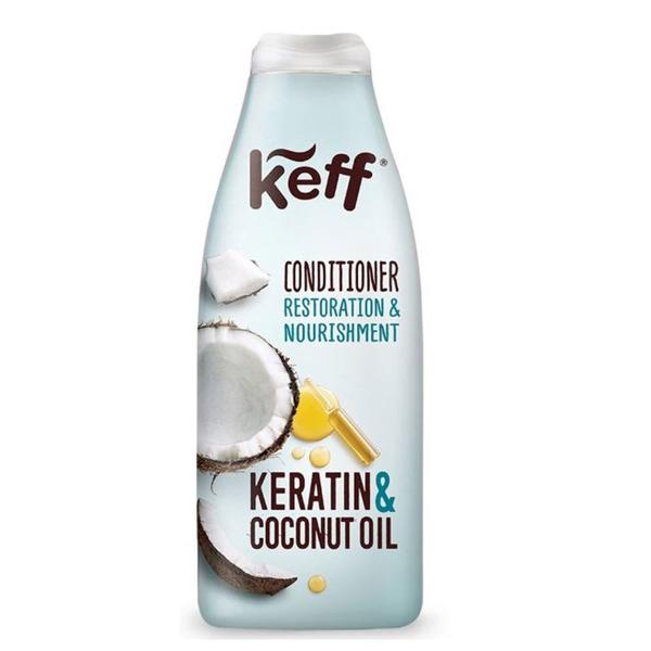 Balsam pentru Par Deteriorat - Keff Conditioner Keratin & Coconut Oil, 500 ml