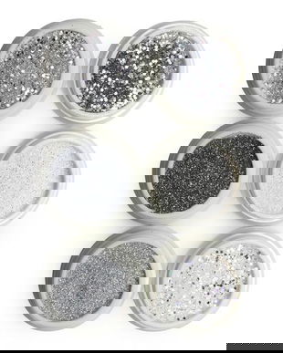 Decor pentru design de unghii Global Fashion sclipici, set, 6 culori